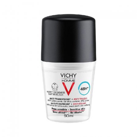 Vichy Homme Deodorant deodorant roll-on proti bílým a žlutým skvrnám 48h 50 ml